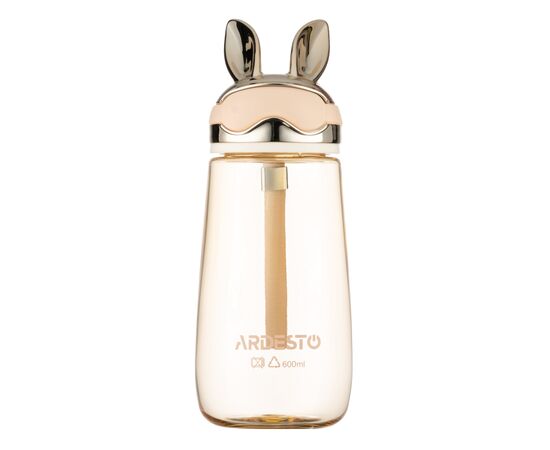 Пляшка для води Ardesto Bunny 600мл, пластик, жовтий (AR2260BY)