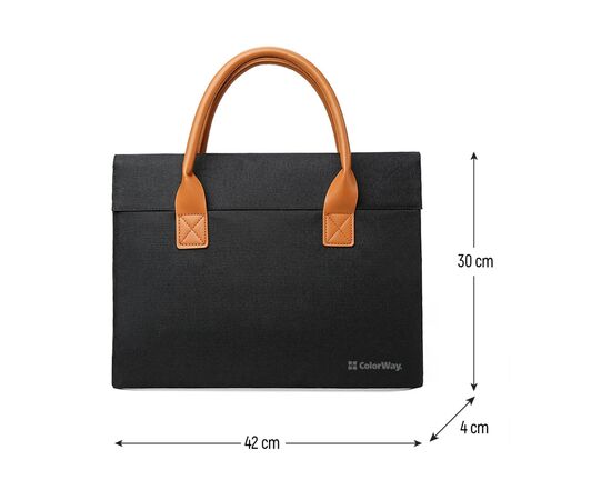 Сумка для ноутбука ColorWay Stylish 15.6" Black (CW-LBS156-BK), зображення 2