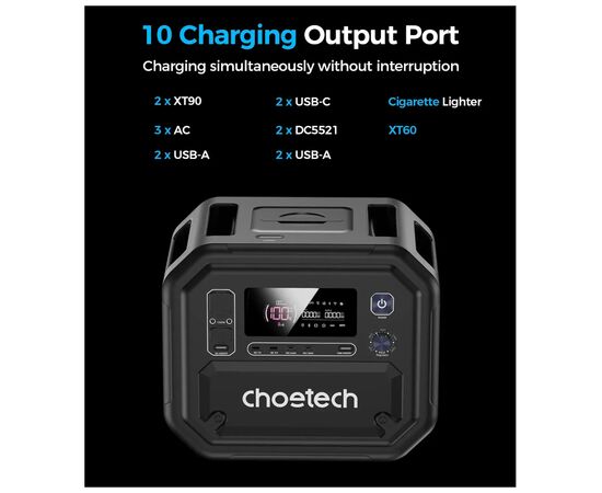 Зарядна станція Choetech BS064 2500W 2160Wh (BS064), зображення 5