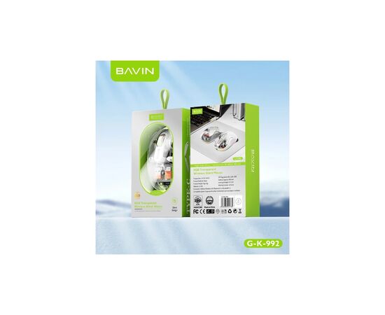 Мишка BAVIN G-K-992 RGB Wireless/Bluetooth White (G-K-992-WH), зображення 10