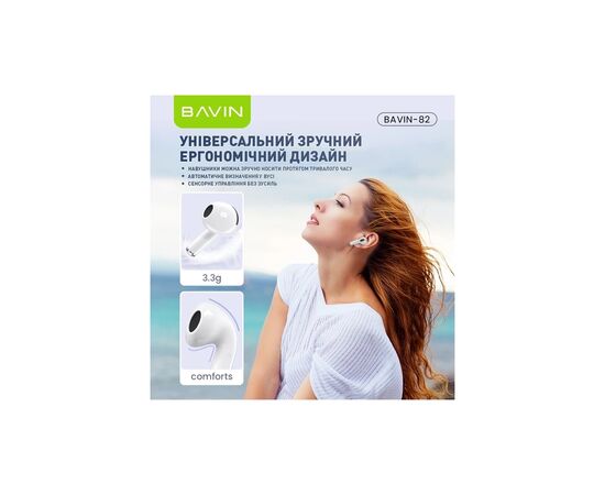 Навушники BAVIN BAVIN-82 Hi-Res LCD Tough White (HB-BA-82-WH), зображення 8