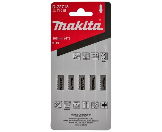 Полотно Makita для лобзика HCS по дереву гладкая распилка B-11 (T101B) (D-72718), изображение 2