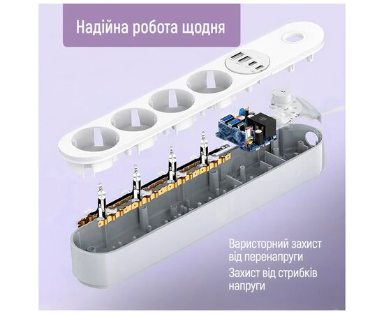 Мережевий фільтр живлення ColorWay CW-CHE44PDW, зображення 11