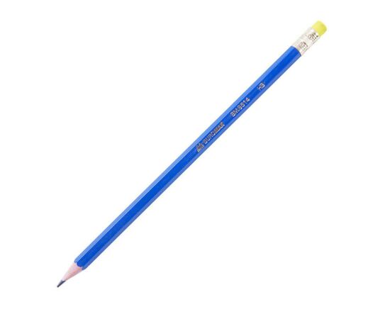 Карандаш графитный Buromax НВ, with eraser, plastic, blue, tube (BM.8514)