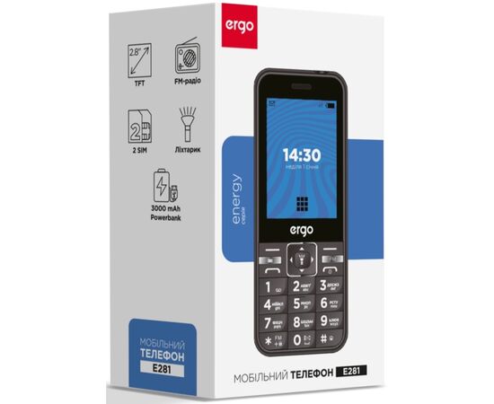 Мобільний телефон Ergo E281 Blue, зображення 7