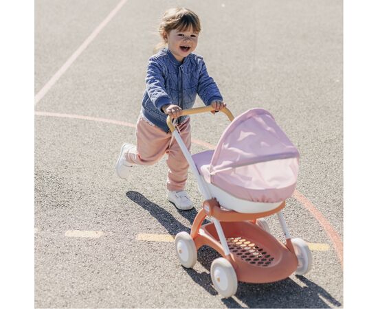 Коляска для кукол Smoby Baby Nurse Терракотовая пудра, люлька с корзиной, 18 мес + (7600254124), изображение 3