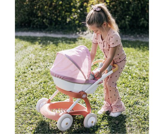 Коляска для кукол Smoby Baby Nurse Терракотовая пудра, люлька с корзиной, 18 мес + (7600254124), изображение 4
