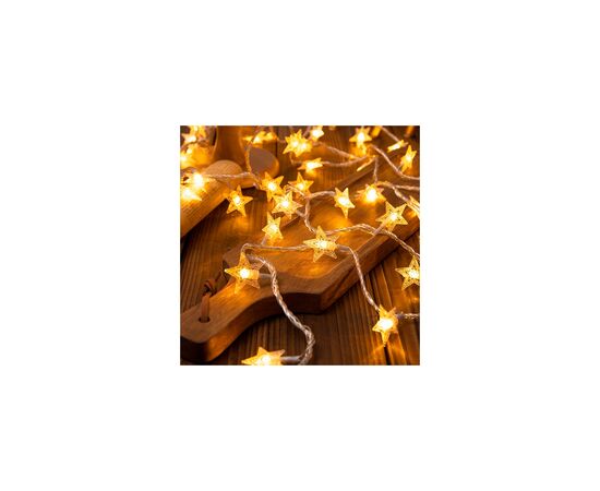 Гирлянда Voltronic Зірочки теплий білий, 40 шт, 6 м., прозрора 3*АА (GirlStar-40LED-6m)