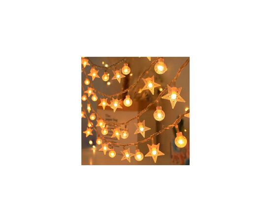 Гирлянда Voltronic Зірочки+Кулі White Hot, 40 шт, 6 м., прозора, USB (GarlStarBal-6mUSB)