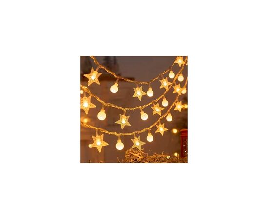 Гирлянда Voltronic Зірочки+Кулі White, 80 шт, 10 м, прозора, 220V (GarlStarBal-10m220Wh)