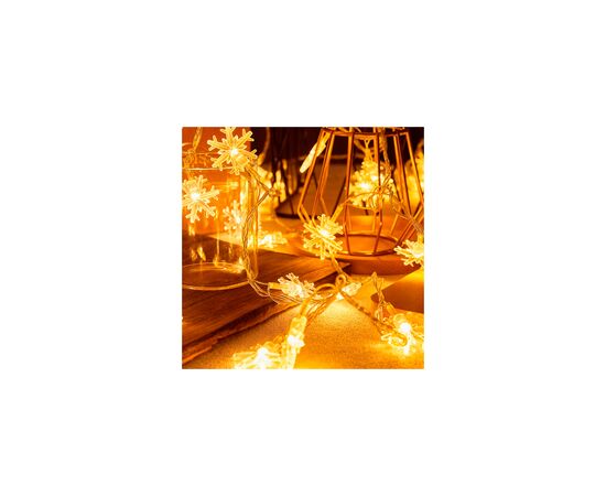 Гирлянда Voltronic Сніжинки White, 80 шт, 10 м., прозора, 220V (GarlSnow-10mWh220)