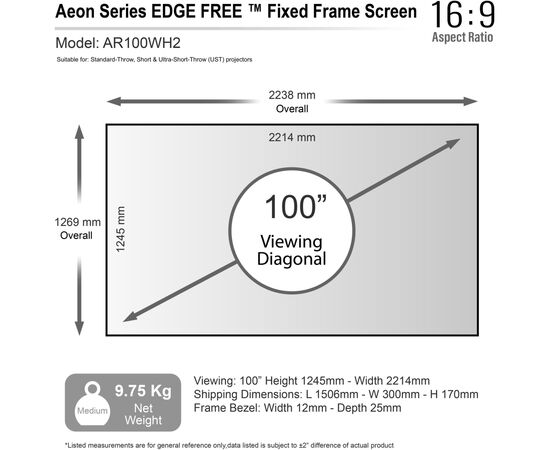 Проекционный экран Elite Screens AR100WH2, изображение 3