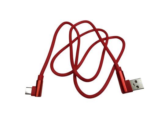 Дата кабель USB 2.0 AM to USB-C 1.0m 2.4A 90° corner red XoKo (XK-CTC-001-RD), изображение 2