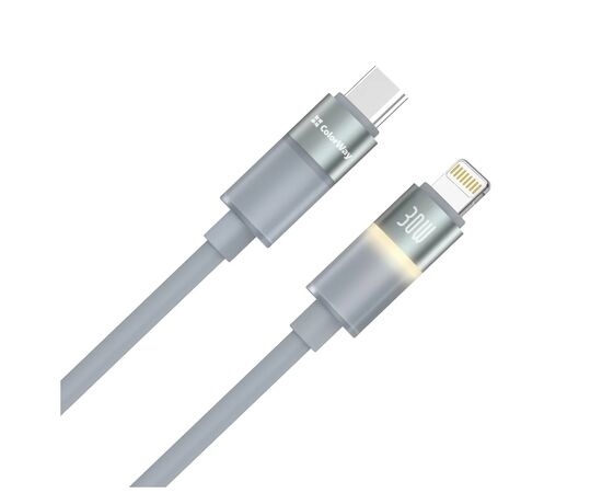 Дата кабель USB-C to Lightning 1.0m PD30W warm light gray ColorWay (CW-CBPDCL092-GR), изображение 2