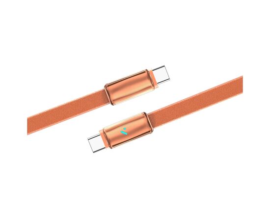 Дата кабель USB-C to USB-C 1.0m 5A 100W ultra-thin orange ColorWay (CW-CBPDCC100-OR), изображение 3