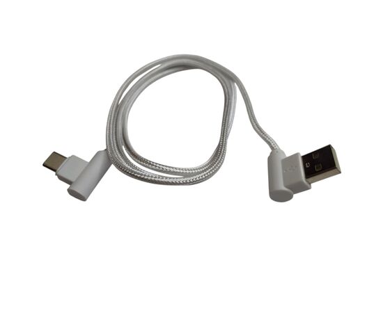 Дата кабель USB 2.0 AM to USB-C 1.0m 2.4A 90° corner white XoKo (XK-CTC-001-WH), изображение 2