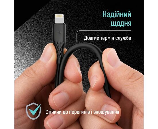 Дата кабель USB-C to Lightning 2.0m PD30W textured PVC black ColorWay (CW-CBPDCL095-BK), изображение 11