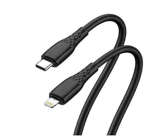 Дата кабель USB-C to Lightning 2.0m PD30W textured PVC black ColorWay (CW-CBPDCL095-BK), изображение 3