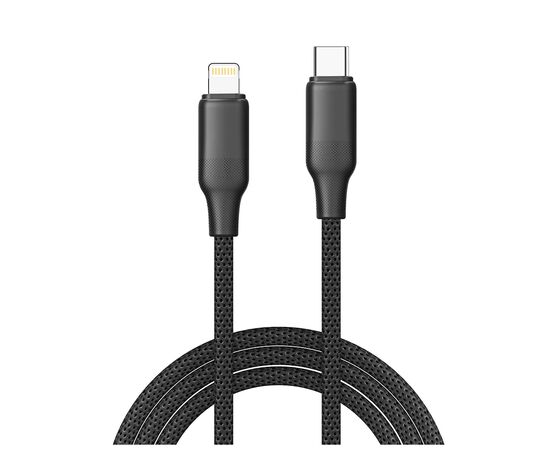 Дата кабель USB-C to Lightning 1.0m PD30W TPE embossed black ColorWay (CW-CBPDCL101-BK)