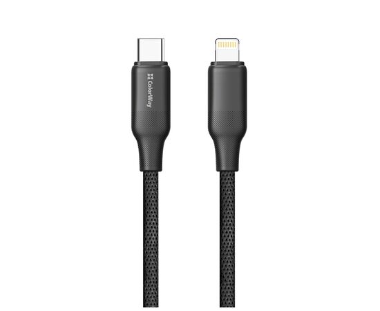 Дата кабель USB-C to Lightning 2.0m PD30W TPE embossed black ColorWay (CW-CBPDCL102-BK), изображение 3