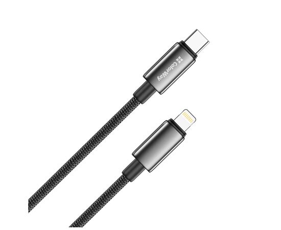 Дата кабель USB-C to Lightning 1.0m PD30W zinc alloy braided black ColorWay (CW-CBPDCL098-BK), изображение 3
