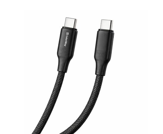 Дата кабель USB-C to USB-C 1.0m 3A 60W TPE embossed black ColorWay (CW-CBPDCC101-BK), изображение 2