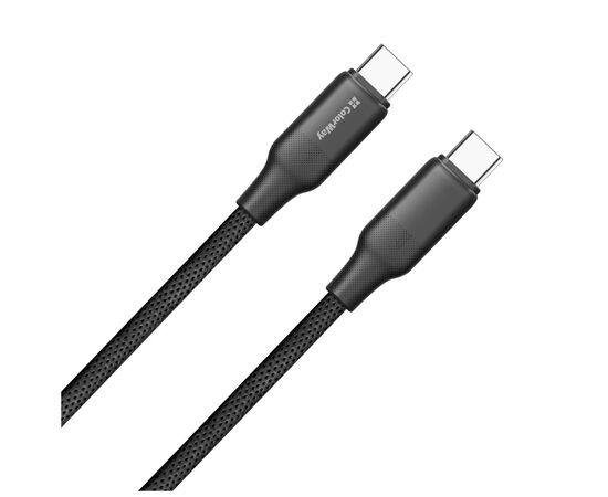 Дата кабель USB-C to USB-C 1.0m 3A 60W TPE embossed black ColorWay (CW-CBPDCC101-BK), изображение 3