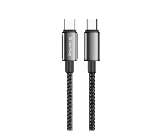 Дата кабель USB-C to USB-C 1.0m 5A 100W zinc alloy braided black ColorWay (CW-CBPDCC098-BK), изображение 3