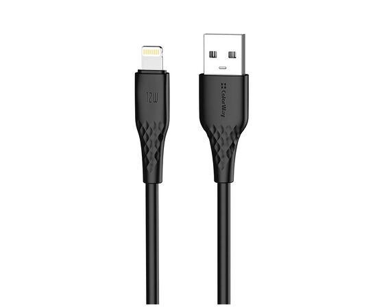 Дата кабель USB 2.0 AM to Lightning 1.0m 3A textured PVC black ColorWay (CW-CBUL094-BK)