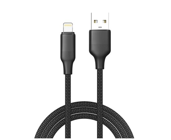 Дата кабель USB 2.0 AM to Lightning 1.0m 3A TPE embossed black ColorWay (CW-CBUL101-BK)