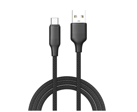 Дата кабель USB 2.0 AM to USB-C 1.0m 3A TPE embossed black ColorWay (CW-CBUC101-BK)
