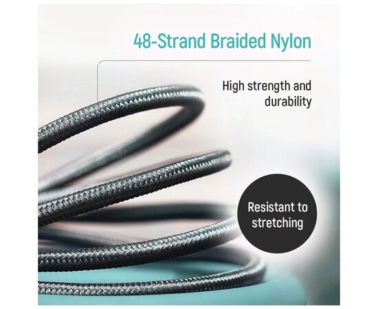 Дата кабель USB 2.0 AM to USB-C 1.0m 3A zinc alloy braided black ColorWay (CW-CBUC098-BK), изображение 8
