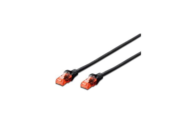Патч-корд 1м, UTP, cat.6, CCA, AWG 26/7, PVC, black Digitus (DK-1612-010/BL)