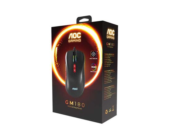 Мишка AOC GM180B LED USB Black (GM180B/LA), зображення 2