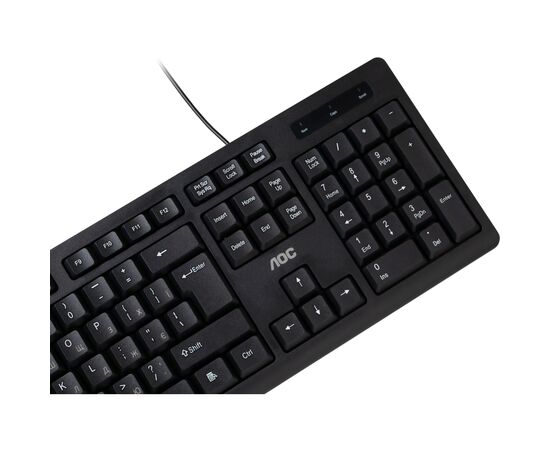 Клавиатура AOC KB100B USB UA Black (KB100B/97), изображение 5