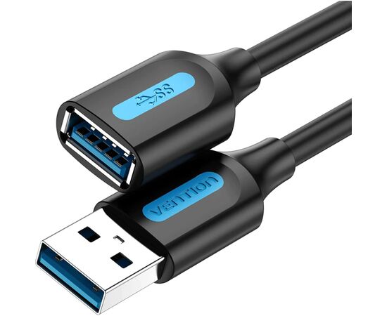 Дата кабель USB 2.0 AM/AF 1.5m black VENTION (CBIBG)