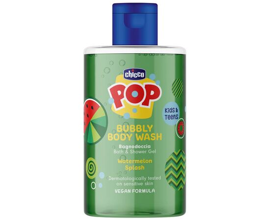 Детский гель для душа Chicco "Pop" "Watermelon Splash" від 6 років, 300 мл (8058664180127) (12371.00)