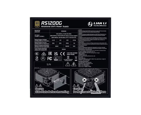 Блок питания Lian Li 1200W RS Gold (G9P.RS1200G.BH00.EU), изображение 7