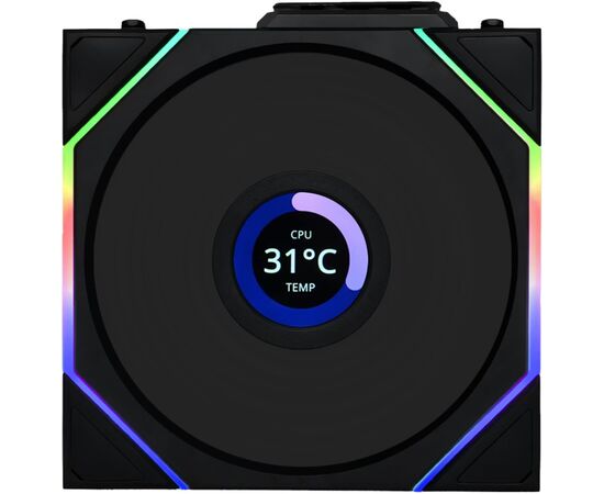 Кулер для корпуса Lian Li UNI Fan TL WIRELESS LCD 120-1, Black (G99.12TLLCD1W1B.00)
