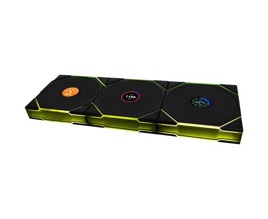 Кулер для корпуса Lian Li UNI Fan TL WIRELESS LCD 120-3, Black (G99.12TLLCD1W3B.00), изображение 2