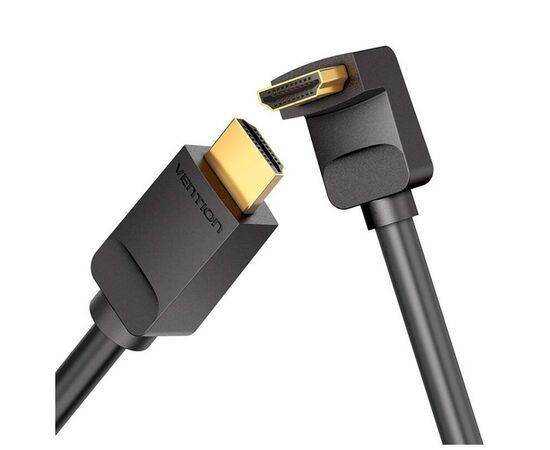 Кабель мультимедійний HDMI M to HDMI M 3.0m V2.0 4K60Hz 90° corner black Vention (AARBI), зображення 2