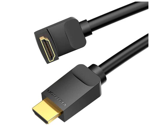 Кабель мультимедійний HDMI M to HDMI M 3.0m V2.0 4K60Hz 90° corner black Vention (AARBI), зображення 3