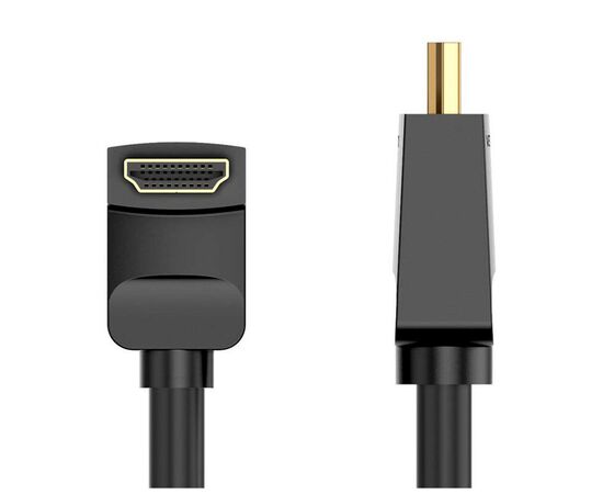 Кабель мультимедійний HDMI M to HDMI M 3.0m V2.0 4K60Hz 90° corner black Vention (AARBI), зображення 4