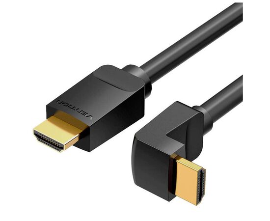 Кабель мультимедійний HDMI M to HDMI M 3.0m V2.0 4K60Hz 90° corner black Vention (AARBI)