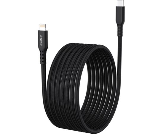 Дата кабель USB-C to Lightning 1.8m MFi PD20W braided black Choetech (XCL-1021-BK), изображение 2