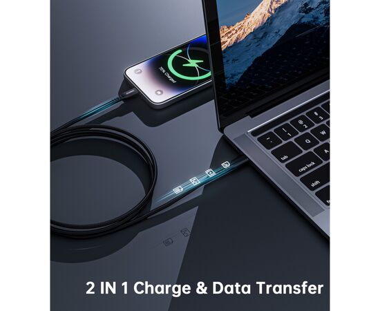 Дата кабель USB-C to Lightning 1.8m MFi PD20W braided black Choetech (XCL-1021-BK), изображение 4