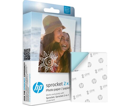 Фотобумага HP Zink для Sprocket 2"x3", glossy, self-adhesive, 20sh (HPIZ2X320), изображение 2