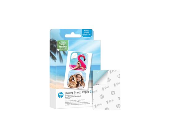 Фотопапір HP Zink 2x3" CutOut Sticker 30sh (60 stickers) glossy (HPIZ2X330C), зображення 2