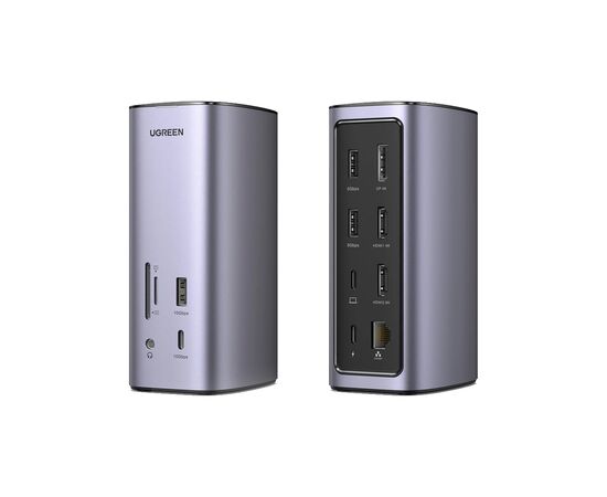Порт-репликатор Ugreen USB-C Multifunctional Docking Station 12in1 USB HDMI DP RJ45 AUX SD TF (90325), изображение 2