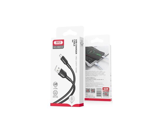 Дата кабель USB 2.0 AM to Micro 5P 1.0m 2A black XO (NB212-AM.black), изображение 3